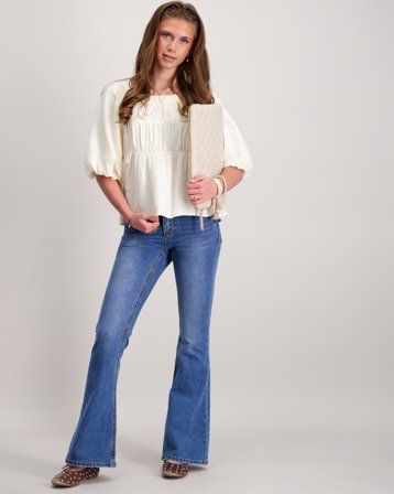 RYVLS Pocket Flare L/W Denim Sininen Farkut Tytöt - Kids Brand Store
