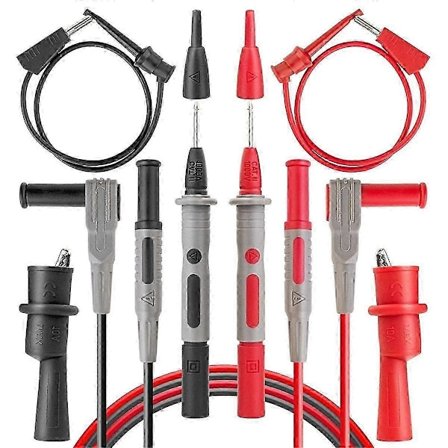 8 stk. Multimeter Testledningssæt med Krokodillenæb og AM33D 2000 Tællinger Multimeter