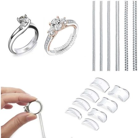 Klipbare Ringjusterere - Reducer Størrelsen på Ringe 14-pak gennemsigtig
