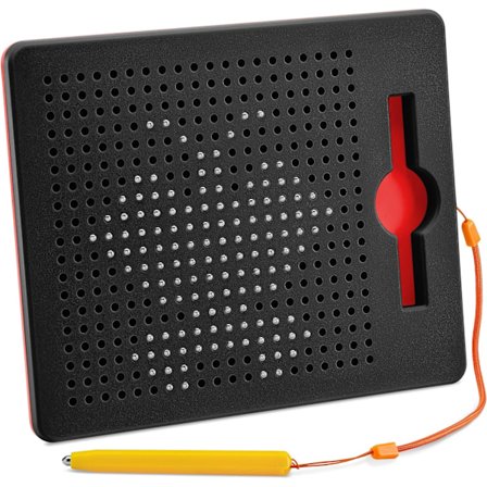 Magneettinen piirtotaulu lapsille ja taaperoille, jossa helmet ja magneettikynä, musta