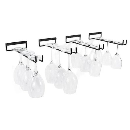 Viinilasiteline 4 kpl Seinään Asennettavat Riippuvat Hyllyt Kaappeihin ja Baariin B