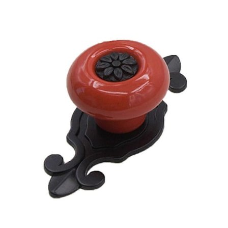 Sort Rød Vintage Keramisk Dørknop Skuffetræk Håndtag til Skab Garderobe Møbler