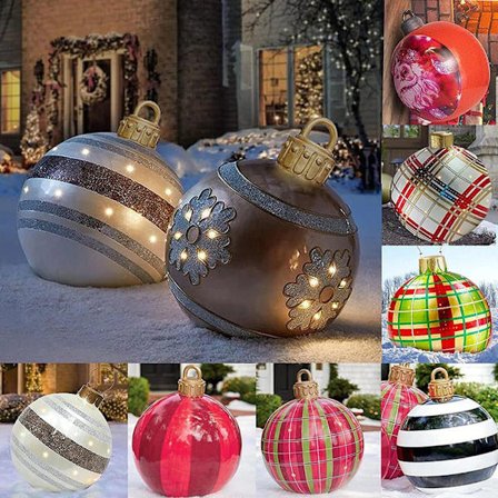 60 cm PVC-joulukuula roikkuvaksi koristeeksi