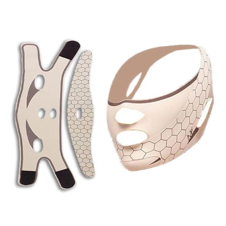 V-Line Løftende Hagestrop - Justerbar 58-69 cm Genanvendelig Ansigts Slankere, Mickey Farve Konturmaske til Kæbelinje & Dobbelt Hage Reduktion