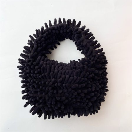 Mop Pehmokäsilaukku Faux Fur Bag MUSTA