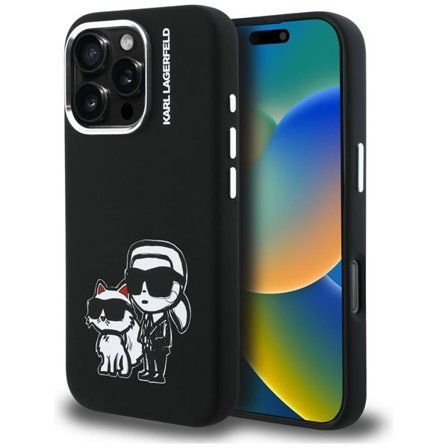 Karl Lagerfeld silikone Karl&Choupette Sketch MagSafe-etui til iPhone 16 Pro Max - Sort
