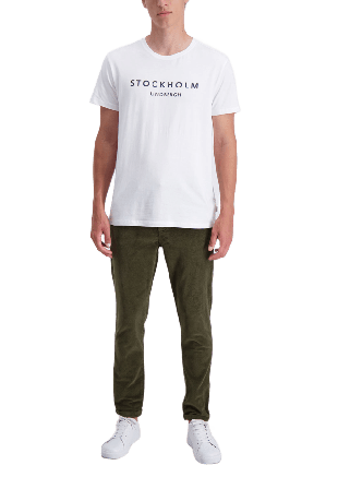 Lindbergh Cropped corduroy pants Byxor Herr Grön S