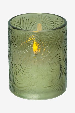Star Trading - LED Kubbelys Flamme Leaf 12,5 cm - Grønn - Lys - Fra Homeroom