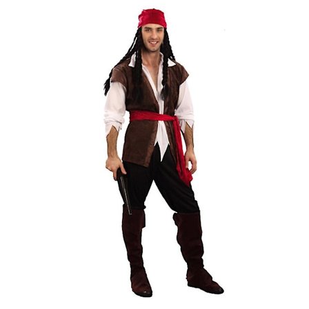 Set Kvinnor Män Medeltida renässansfest Cosplay Piratklä upp presenter