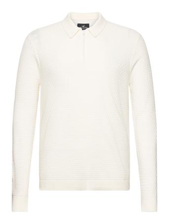 Hco. Guys Sweaters Tops Knitwear Long Sleeve Knitted Polos Cream Hollister
