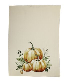 Kjøkkenhåndkle med digitaltrykt gresskarmotiv Lin