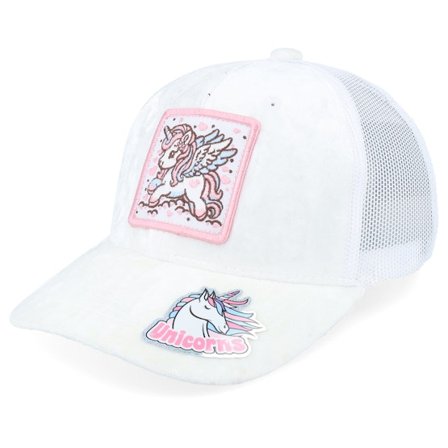 Unicorns - White trucker Gorra - Kids Flying Unicorn Patch Velvet White Trucker @ Hatstore