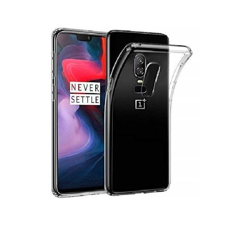 OnePlus 6T Stöttåligt Genomskinligt Skal Simple