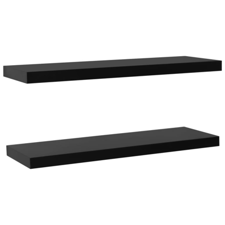 Vidaxl Svävande Vägghyllor 2 St Svart 120x20x3,8 Cm Svart