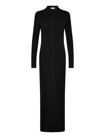 Filippa K Ribbed Knit Shirt Dress - Black - XS