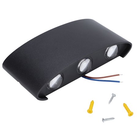 Moderne 6W bue LED vegglampe stue soverom hotelllampe AC85-265V (kald hvit)