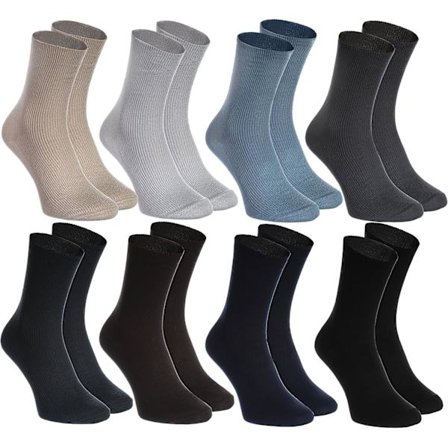 8 par bomullsstrumpor utan resår för svullna fötter, herr och dam