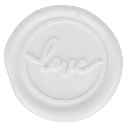 10 Love white stick-on vaxtätningar 25 mm