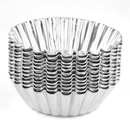 80 stk. Sølvfarget Aluminium Egg Terteform