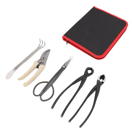 Bonsai Verktygsset 5-Delar Kolstål Bonsai Saxar Räfsa Grenklippare Beskärningssax Tänger Trädgårdsverktyg för Växtvård