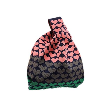 Stickad handväska tygväska 7 7