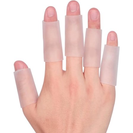 20 stk. Gel Fingerbeskyttere, Silikone Fingerbeskyttere, der dæmper og beskytter, giver lindring til revnede fingre, ligtorne, vabler og hård hud Pr