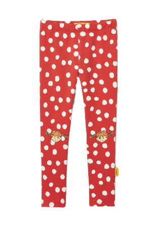 PIPPI Långstrump-leggings SOLIG Leggings Röd 86/92