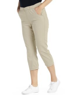 Capribyxa i mjuk bomull Julia Beige - 40 - Åshild