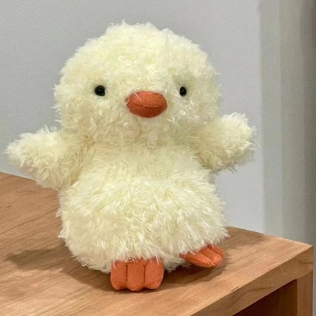 Jellycat Bartholomew Plyslegetøj, blødt og behageligt, perfekt til børn, Valentinsdagsgaver, samlerobjekter, 18 cm krølhåret kylling.