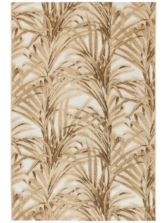 Waschbar Innen-/Outdoor-Teppich Areca Gelb/Weiß Groß