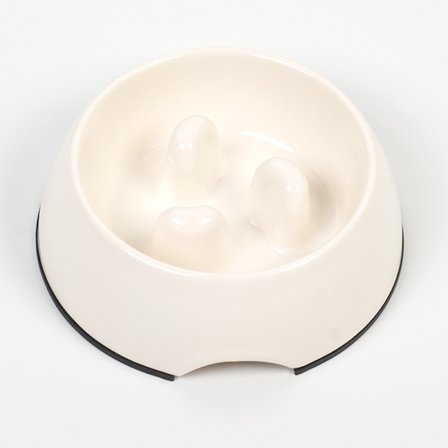 Blanc, 140 ml Gamelle Anti Glouton pour Chien, Antidérapante |