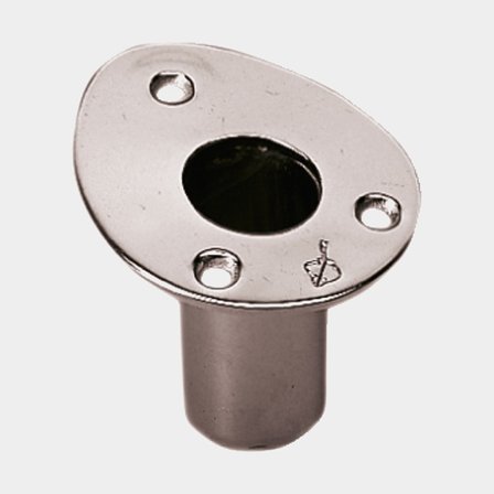 Supporto per asta di bandiera barca Roca, acciaio inossidabile, montato sul ponte, per asta di bandiera Ø25 mm