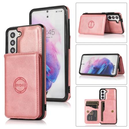 Samsung Galaxy S23 - Mobilskal Skal med Korthållare Roséguld