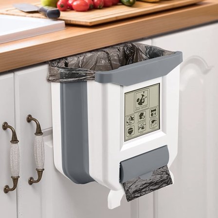 Sammenleggbar søppelbøtte, 9L kjøkken søppelbøtte veggmontert søppelbøtte