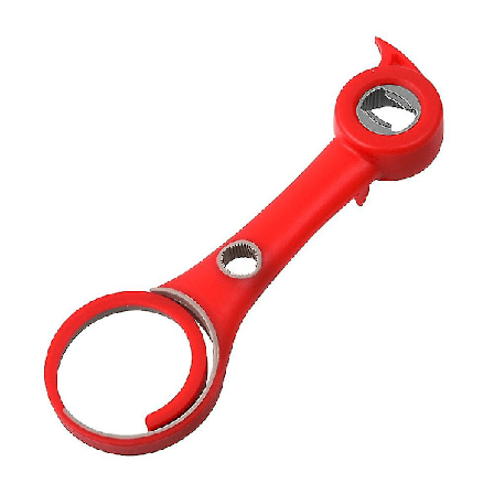 Multifunksjonell flaskeåpner for vann- og ølflasker, vri-åpner, for svake hender, eldre(RØD)
