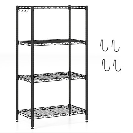 4-lags justerbar metalopbevaringshylde – kraftig