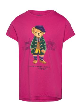 Polo Bear Cotton Jersey Tee Tops T-shirts Short-sleeved Pink Ralph Lauren Kids