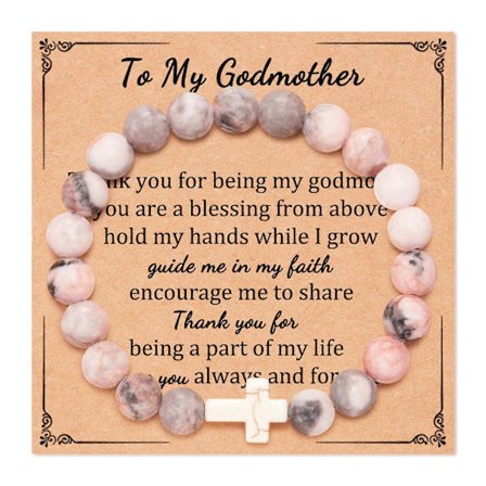 Kristne gaver til kvinder og mænd, helbredende naturstens korsperler elastisk armbånd, religiøse korsperler elastisk armbånd inspirerende gave