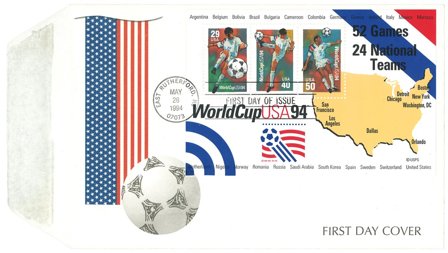 USA - VM i fodbold 1994 - førstedagskuvert med miniark