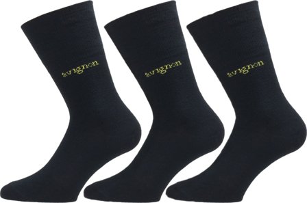 Avignon Liner -merinovillasukat, unisex, 3 kpl, musta