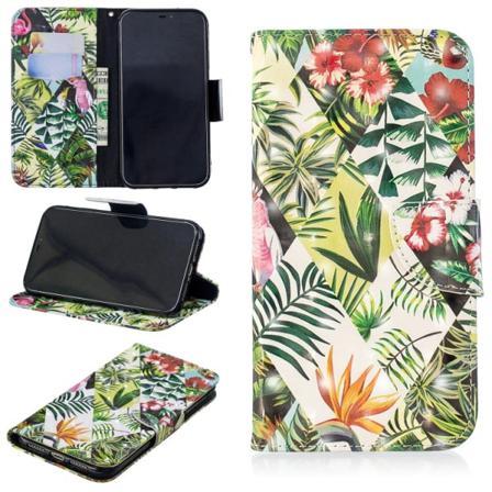 Plånbok Med Mönster Av Bananlöv För Iphone Xr Multifärg