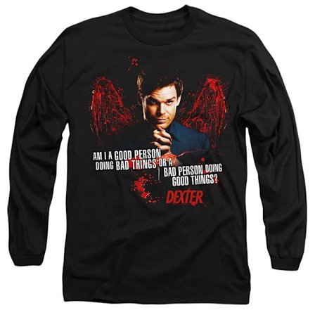Dexter Unisex Vuxen Good Bad T-Shirt M Svart