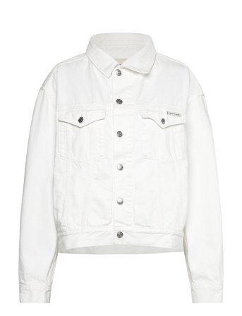 Boxy Denim Jacket White Calvin Klein Jeans