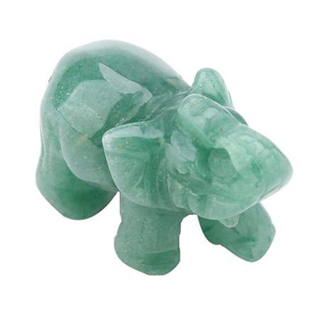 2 Tum Natural Jade Elephant Crystal Staty Dekoration