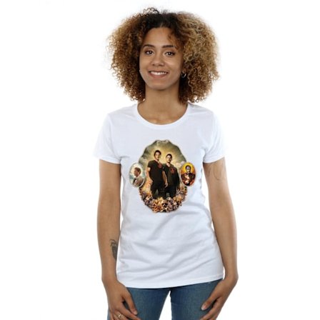 Supernatural Dam/Kvinnor Holy Shrine Bomull T-shirt M Svart