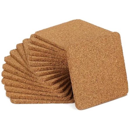 20 stk. korkunderlag for drikker - runde drikkeunderlag - laget av kork