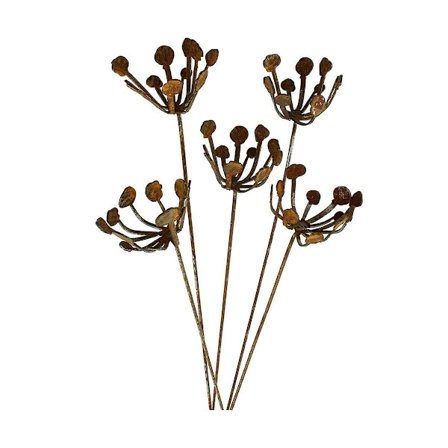 Hage Patio Metall Smijern Innlegg Metall Blomster Hagedekor, Metallskulptur Sett med 5 Hage