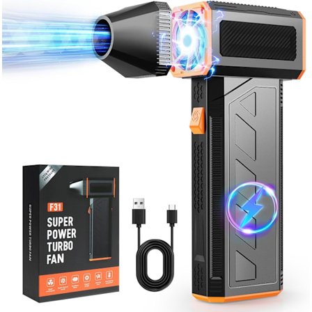 Elektrisk Luftblåser, Trådløs Luftblåser, 130 000 RPM Håndholdt Trykkluftblåser Høyhastighets, for PC, Biltørker, Tastatur, Sofa