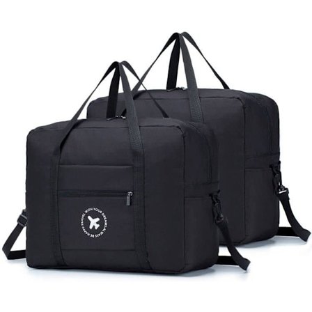 Kabinbagasje 45x36x20, Reiseveske, Foldbar Flykabin Bagasje Kabinkoffert, Kabinbagasje Bagasj Duffel Bag (2 stk)