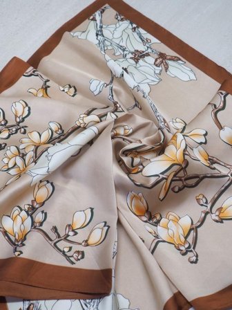 7Days Satengskjerf Rust/Beige 70x70